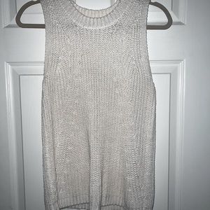 Ann Taylor Loft sleeveless cream sweater.